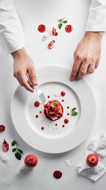 Kucharz przygotowujący danie